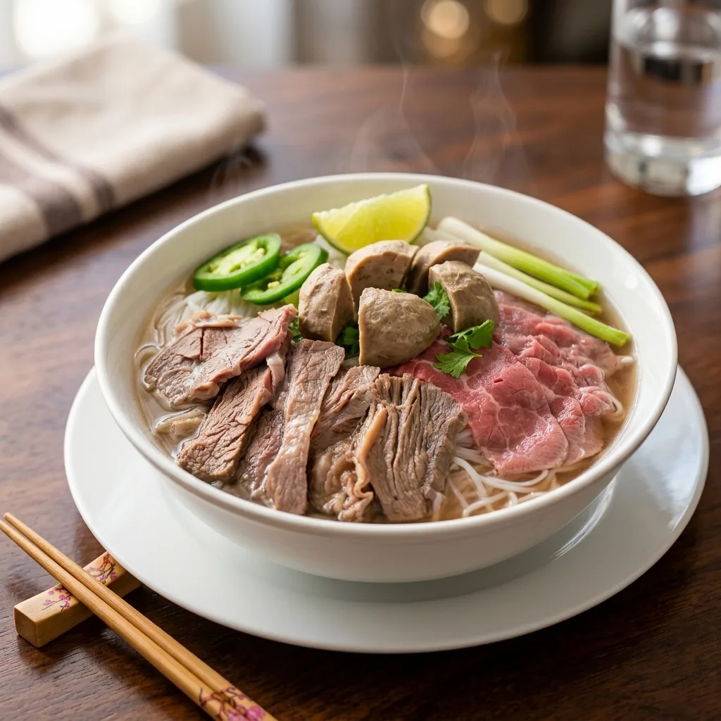 Phở Đặc Biệt — Special Deluxe Beef Noodle Soup at Phuong Nam Restaurant, Winnipeg